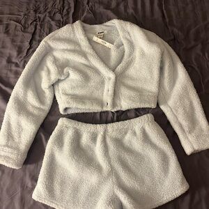 PINK Victoria's Secret Soft White Fleece Set
